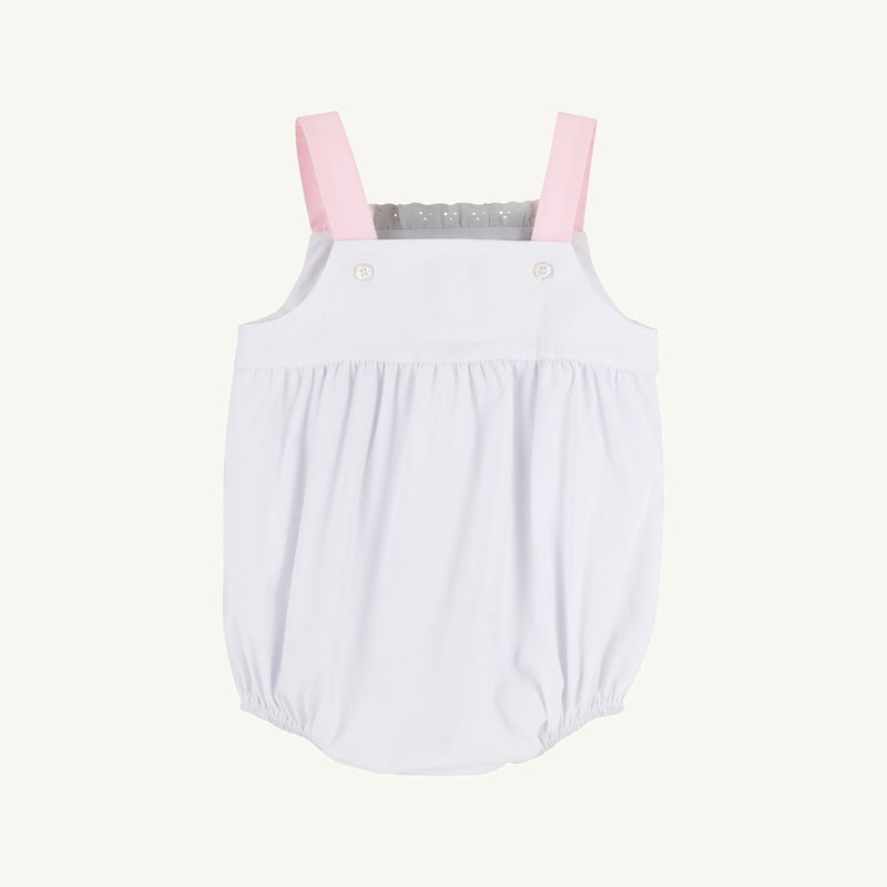 Bitsy Bubble - Worth Avenue White with Palm Beach Pink & Flower Applique