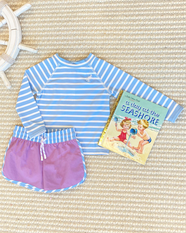 Walker's Wave Spotter Swim Shirt (UPF 35+) - Sarasota Sky Stripe