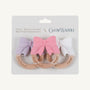 Bow Wooden & Silicone Teether (3-Pack) - Lauderdale Lavender, Hamptons Hot Pink & Worth Avenue White