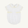 Brentley Bubble - Worth Avenue White with Lake Worth Yellow Smocking