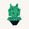 Bridgehampton Bathing Suit - Yacht To Join Us (Kiawah Kelly Green) with Nantucket Navy