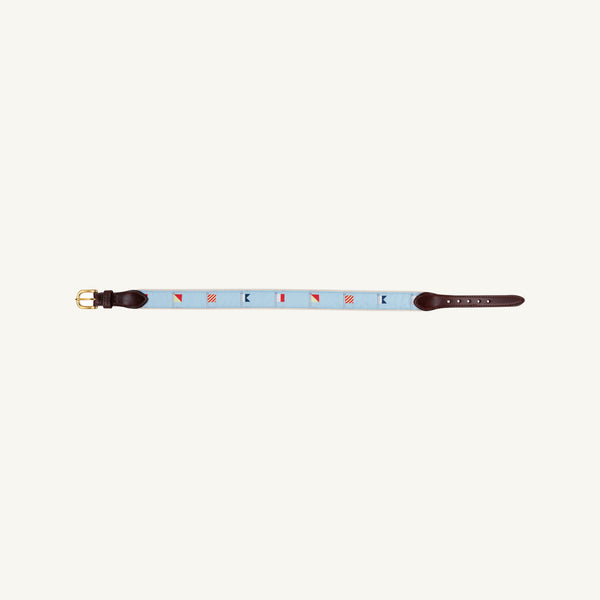 Bullock Belt - Keeneland Khaki with Nautical Flags