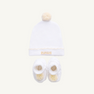 Bryer Booties & I'm Here Hat Set - Worth Avenue White with Palmetto Pearl