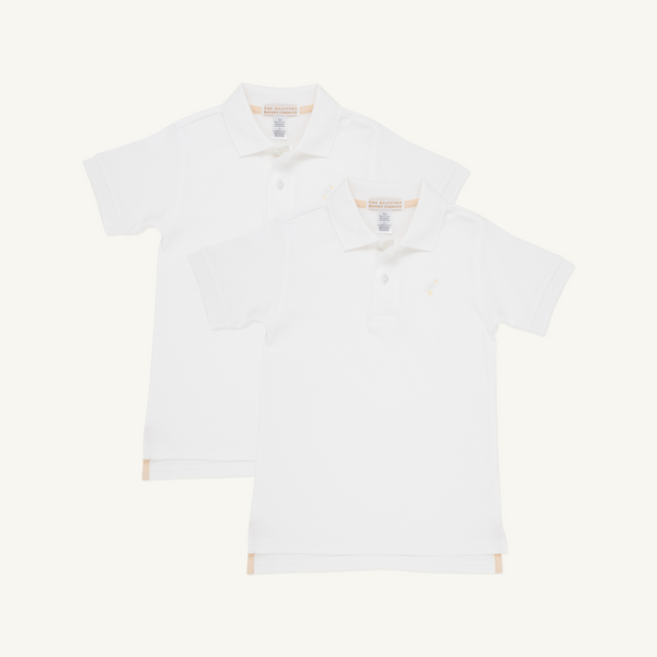 Prim & Proper Polo (2-Pack) - Worth Avenue White with Multicolor Stork