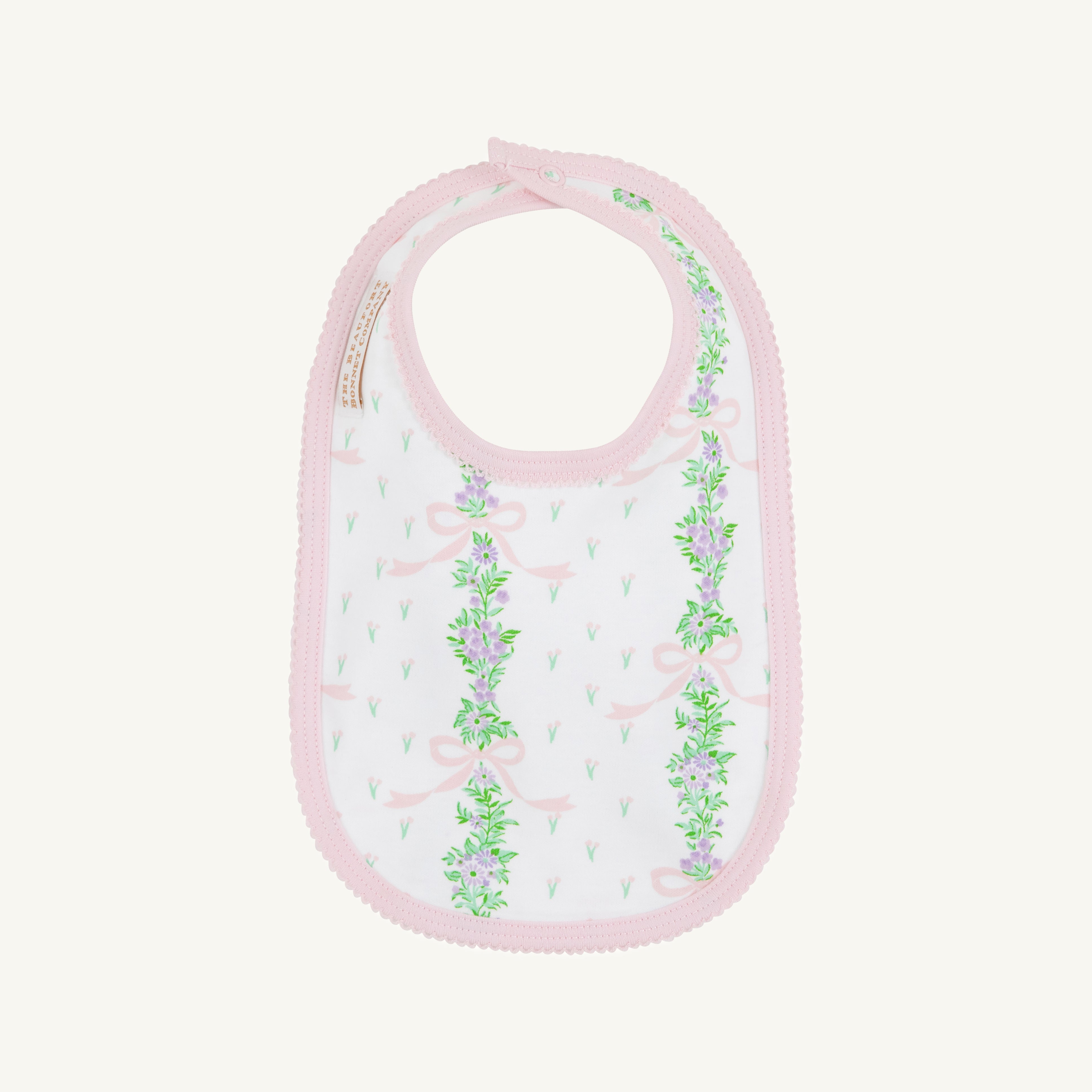 Burp Me Bib - Fincastle Floral with Palm Beach Pink