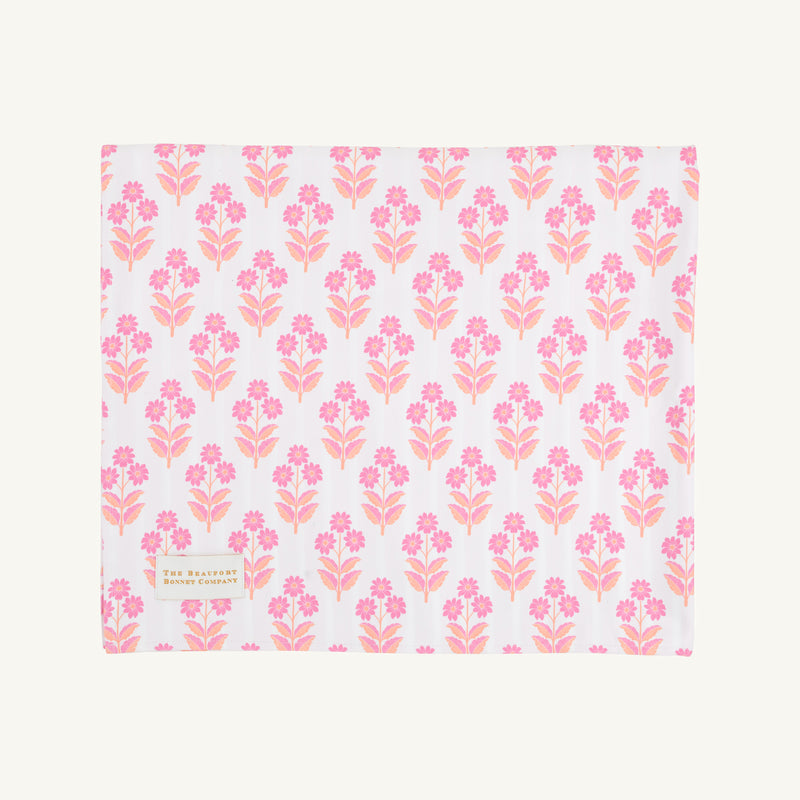 Calloway Quick Dry Towel - Bridgetown Harbour Hand Block with Sea Wall Stripe (Winter Park Pink)