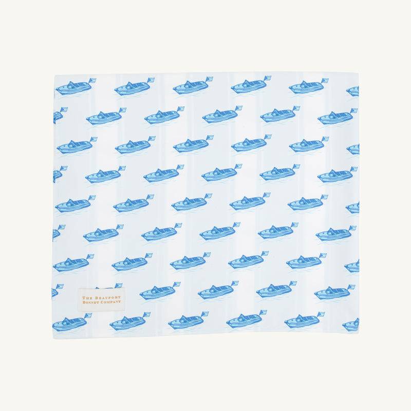 Calloway Quick Dry Towel - Briland Time with Belhaven Blue Ticking Stripe