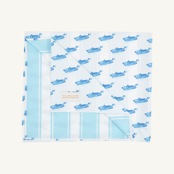 Calloway Quick Dry Towel - Briland Time with Belhaven Blue Ticking Stripe