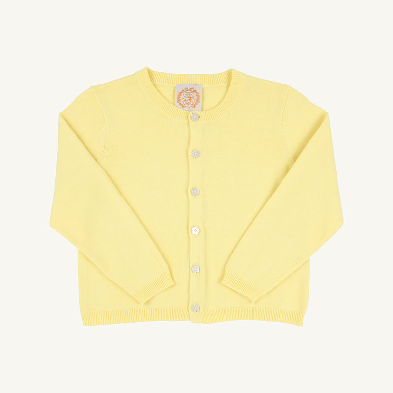Cambridge Cardigan - Lake Worth Yellow with Worth Avenue White Flower Buttons