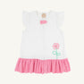 Camille Cover Up - Worth Avenue White with Hamptons Hot Pink & Flower Applique