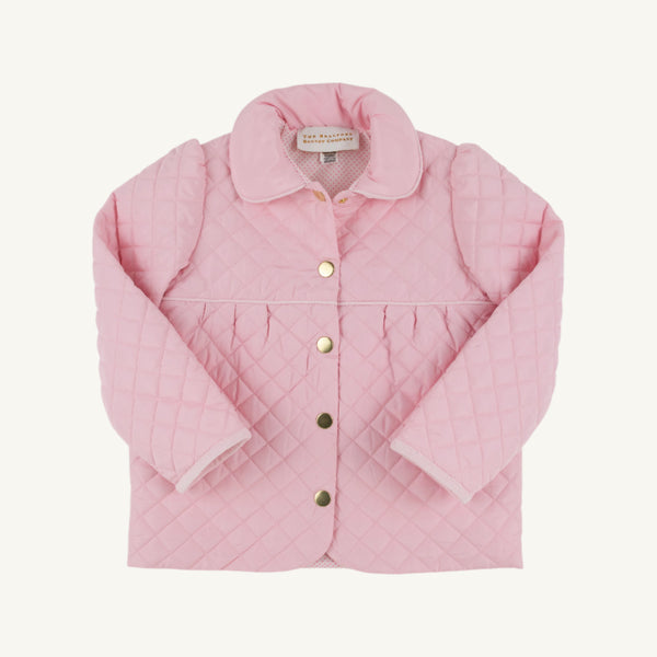 Carlyle Quilted Coat - Palm Beach Pink with Hamptons Hot Pink Micro Dot