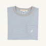Carter Crewneck - Beale Street Blue & Grantley Gray Stripe with Worth Avenue White Stork