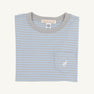 Carter Crewneck - Beale Street Blue & Grantley Gray Stripe with Worth Avenue White Stork