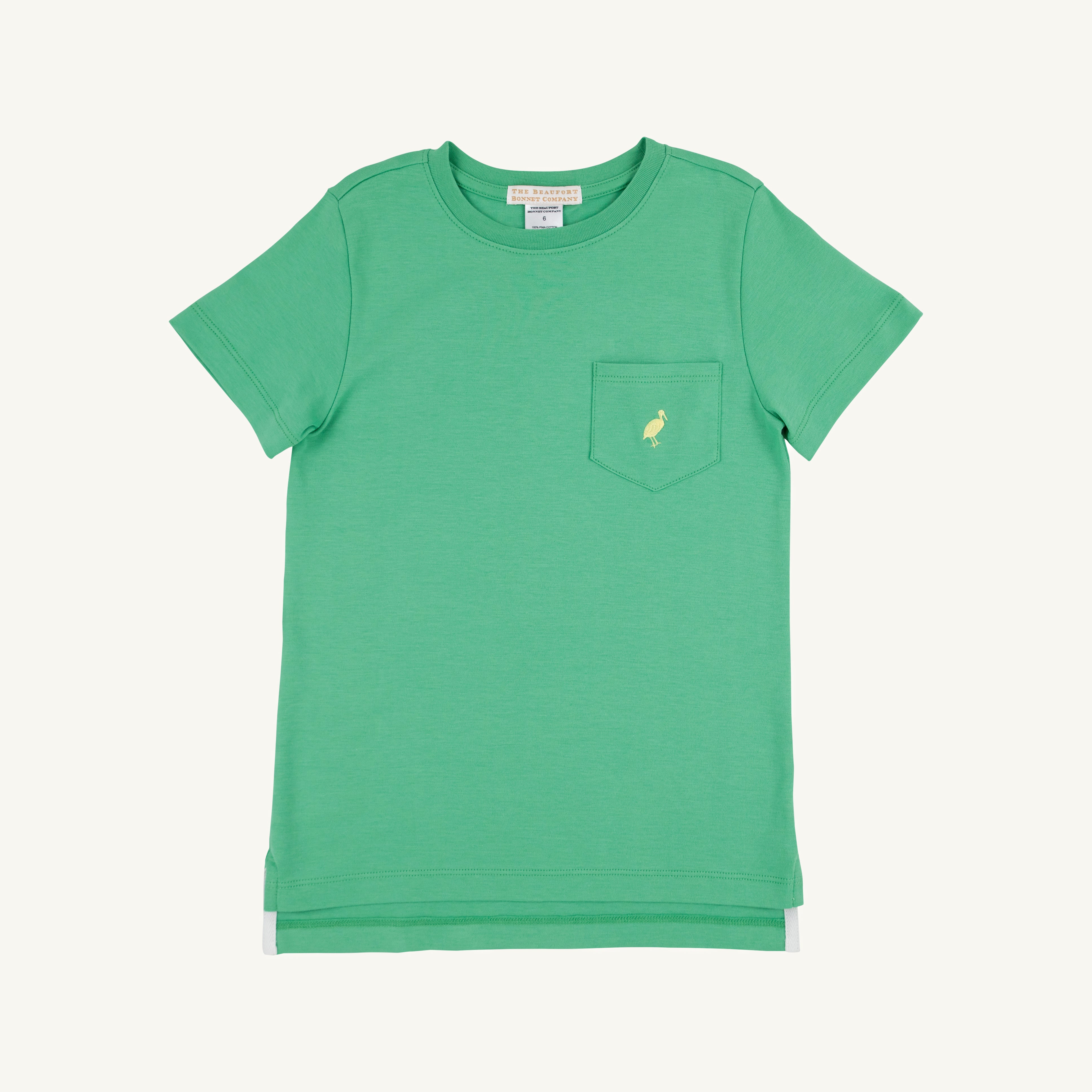 Carter Crewneck - Gibson Island Green with Lake Worth Yellow Stork