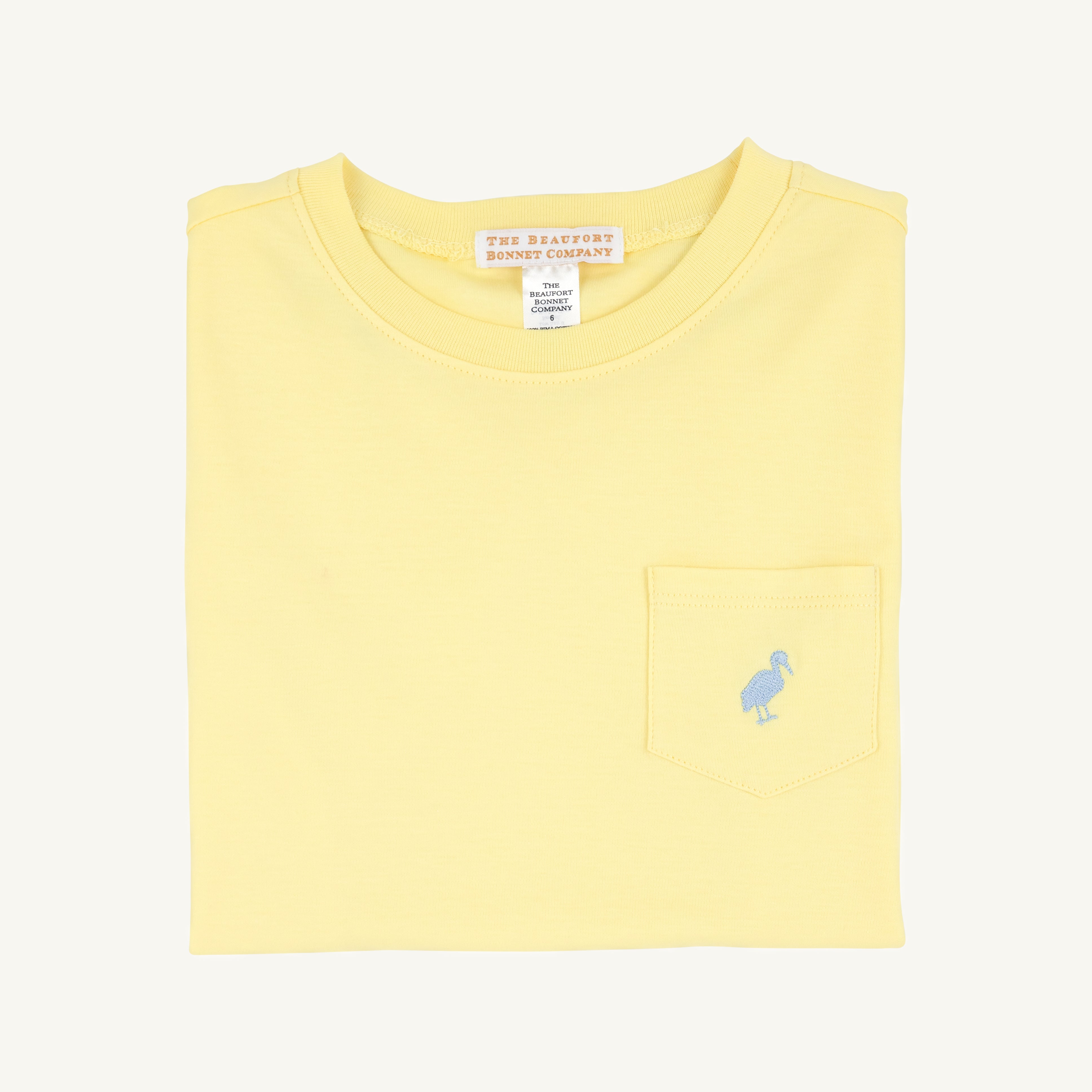 Carter Crewneck - Lake Worth Yellow with Sarasota Sky Stork