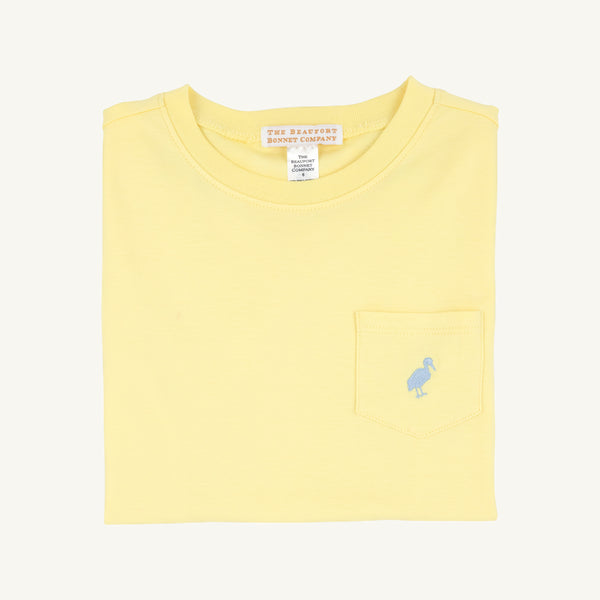 Carter Crewneck - Lake Worth Yellow with Sarasota Sky Stork