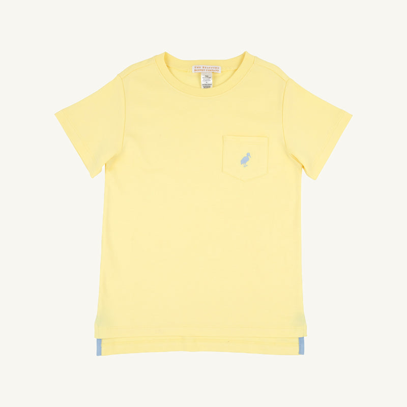 Carter Crewneck - Lake Worth Yellow with Sarasota Sky Stork