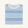 Carter Crewneck - Saddle Ridge Stripe (Sarasota Sky) with Gibson Island Green Stork