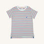 Carter Crewneck - Simsbury Stripe with Wood Boat Blue Stork
