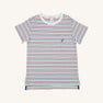 Carter Crewneck - Simsbury Stripe with Wood Boat Blue Stork