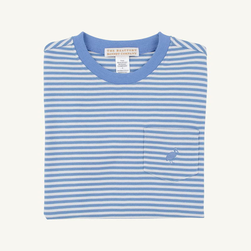 Carter Crewneck - Sunrise Blvd. Blue Stripe with Sunrise Blvd Blue Stork