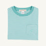 Carter Crewneck - Turks Teal Stripe with Turks Teal Stork