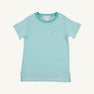 Carter Crewneck - Turks Teal Stripe with Turks Teal Stork
