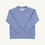 Cassidy Comfy Crewneck - Park City Periwinkle with Worth Avenue White Stork