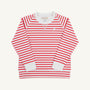 Cassidy Comfy Crewneck - Richmond Red Stripe with Worth Avenue White Stork