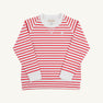Cassidy Comfy Crewneck - Richmond Red Stripe with Worth Avenue White Stork