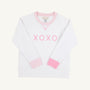 Cassidy Comfy Crewneck - Worth Avenue White with Palm Beach Pink & Hamptons Hot Pink XOXO Applique
