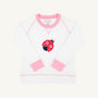 Cassidy Comfy Crewneck - Worth Avenue White with Ladybug Applique