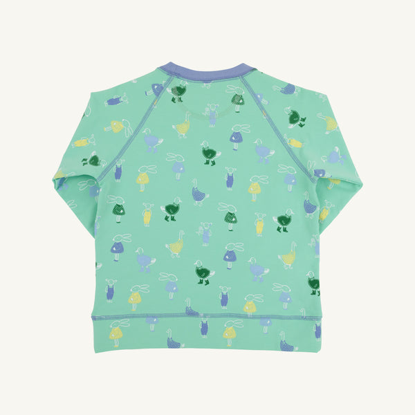 Cassidy Comfy Crewneck - Farm Life Friends (Periwinkle) with Park City Periwinkle