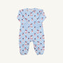 Cassidy Comfy Crewneck Romper - Frosty Friends with Beale Street Blue