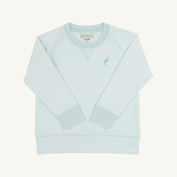 Cassidy Comfy Crewneck - Sea Island Seafoam Stripe with Sea Island Seafoam
