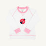 Cassidy Comfy Crewneck - Worth Avenue White with Ladybug Applique