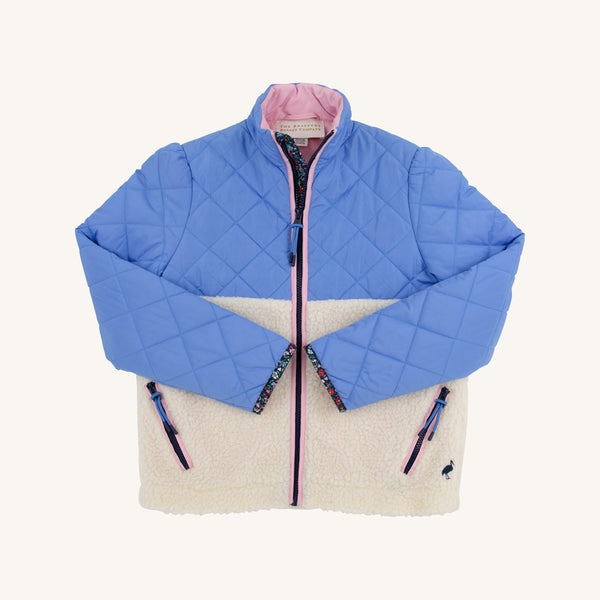 Cate Coat (Sherpa) - Barbados Blue with Palmetto Pearl & Hamptons Hot Pink