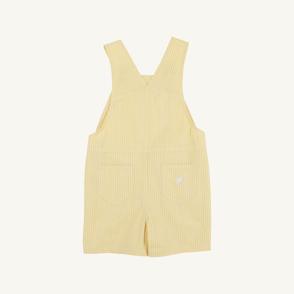 Chapman Choo Choo Overalls - Lake Worth Yellow Stripe with Worth Avenue White Stork