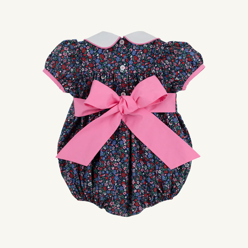 Cindy Lou Sash Bubble - Fairfax Farm Floral with Worth Avenue White & Hamptons Hot Pink