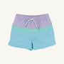 Country Club Colorblock Trunks - Lauderdale Lavender with Turks Teal & Belhaven Blue