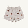 Auburn Critter Sheffield Shorts in Saratoga Stone by The Beaufort Bonnet Company, featuring multiple embroidered Auburn University logos in orange and navy blue on a plain white background. Ideal as kids’ gameday shorts or classic Auburn logo shorts.