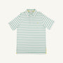 Croquet Party Polo - Gibson Island Green Stripe with Lake Worth Yellow Stork