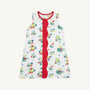 Daisy Dress - Biltmore Blooms (Buckhead Blue) with Richmond Red