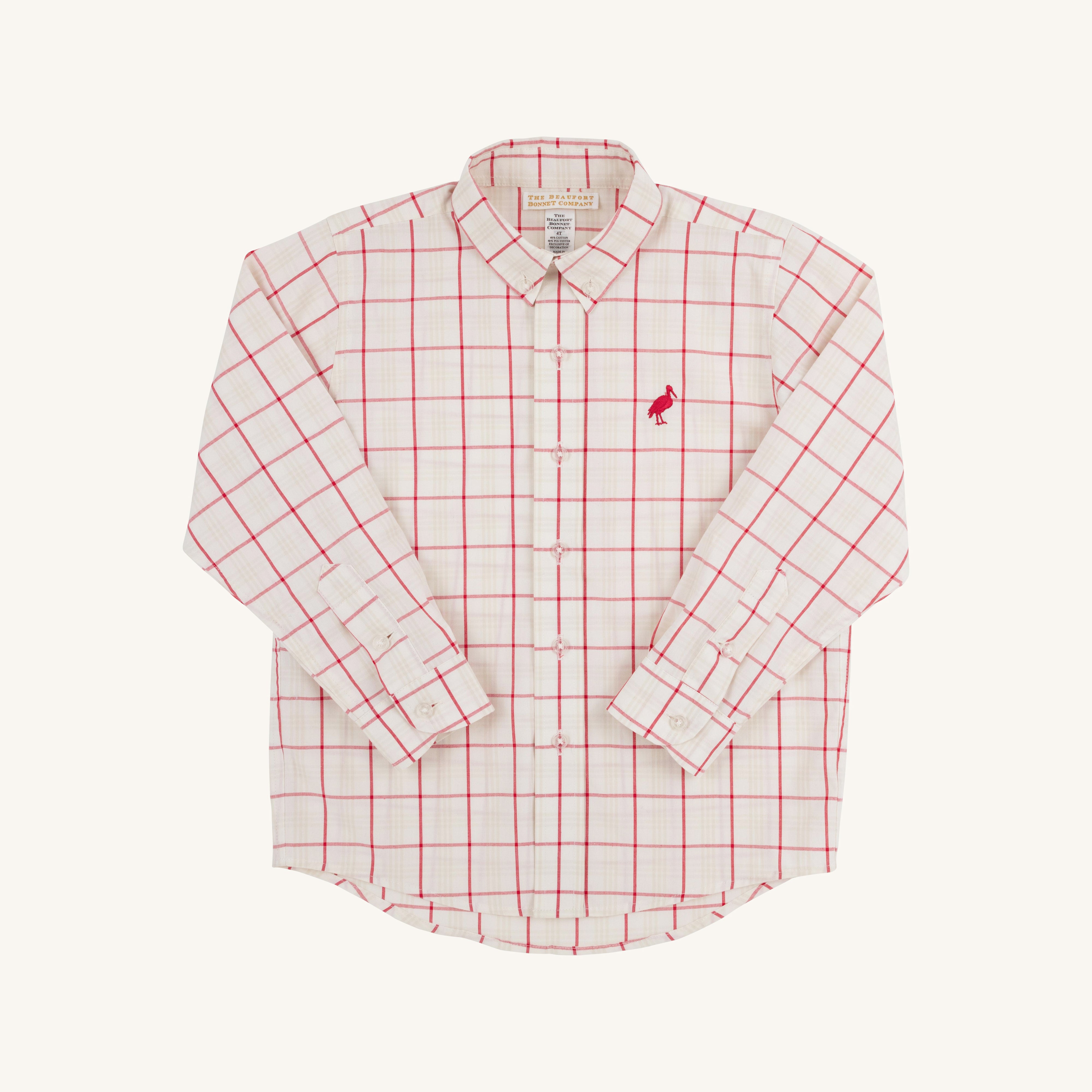 Dean's List Dress Shirt - Oak Park Plaid with Richmond Red Stork