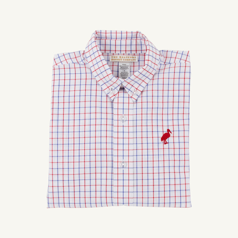 Dean's List Dress Shirt - Lake Powell Plaid with Richmond Red Stork