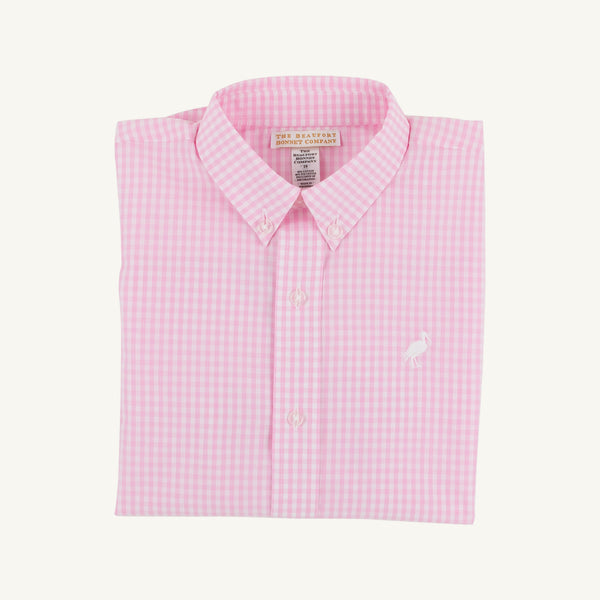 Dean's List Dress Shirt - Pink Greenbrier Gingham with Worth Avenue White Stork