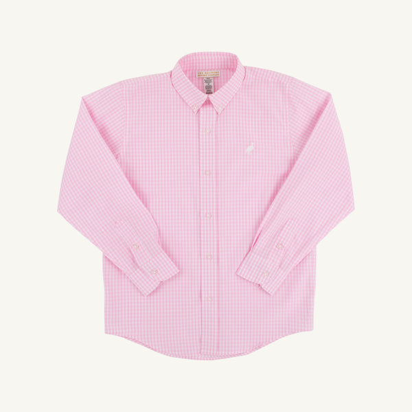 Dean's List Dress Shirt - Pink Greenbrier Gingham with Worth Avenue White Stork