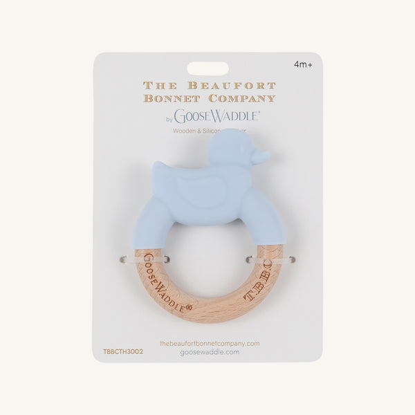 Duck Wooden & Silicone Teether - Buckhead Blue