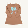Eliza's Applique Dress - Cape Elizabeth Camel with Edisto Egg Blue