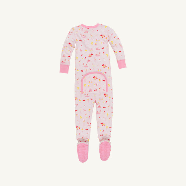 Fallon Footie Pajamas - Ice Cream Daydream (Strawberry Pink)
